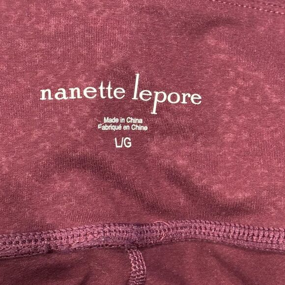 Nanette Lepore Maroon Mesh Leggings Women’s Large - Picture 2 of 4